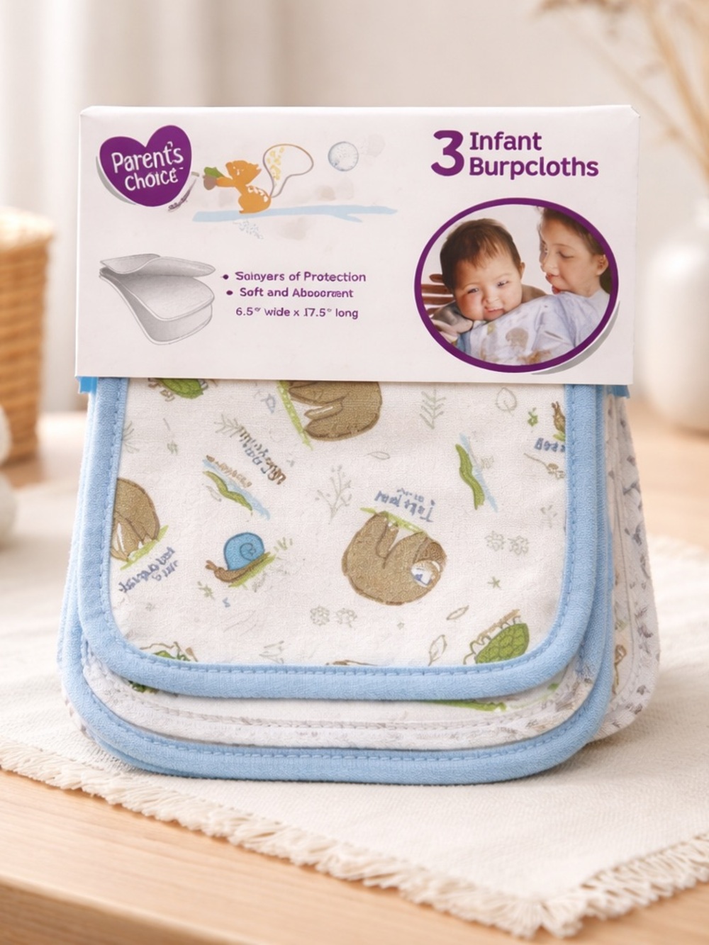 Parent's Choice 3-Pack of Infant Burp Cloths